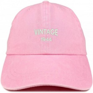 Baseball Caps Small Vintage 1944 Embroidered 76th Birthday Washed Pigment Dyed Cap - Pink - CP18C744UZ9 $32.21