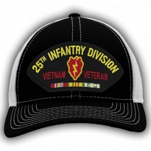 Baseball Caps 25th Infantry Division - Vietnam Veteran Hat/Ballcap Adjustable One Size Fits Most - Mesh-back Black & White - ...