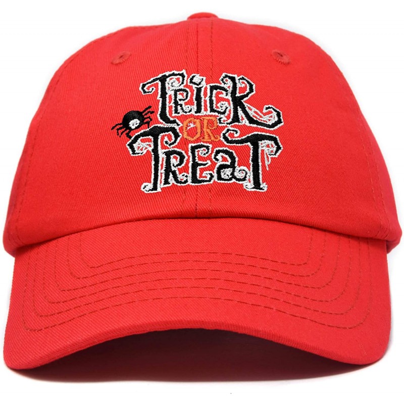 Baseball Caps Trick or Treat Hat Womens Halloween Baseball Cap - Red - CU18ZG6ZZZA $12.54