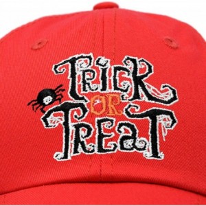 Baseball Caps Trick or Treat Hat Womens Halloween Baseball Cap - Red - CU18ZG6ZZZA $12.54