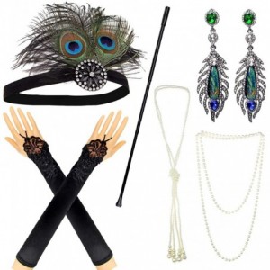 Headbands 1920s Accessories Themed Costume Mardi Gras Party Prop additions to Flapper Dress - A-5 - C918M4AA8UT $19.49