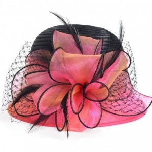 Sun Hats Cloche Oaks Church Dress Bowler Derby Wedding Hat Party S015 - Satin-rose - CW17WYY85RG $44.97
