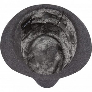 Fedoras Sammy Structured Wool Fedora Hat - Charcoal - C61177TL6JD $14.31