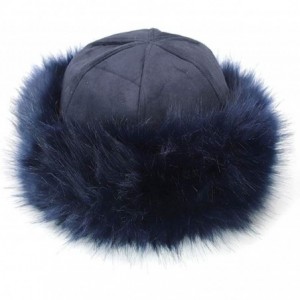 Bomber Hats Faux Fur Winter Fashion Hat Headband Cap Snow Hat Russion Style Warm Cap - Blue - C718LIMYH2T $21.46
