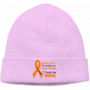Skullies & Beanies Daily Knit Cap for Men Women- Leukemia Awareness Stocking Cap - Pink - CH18K67I4WI $26.17