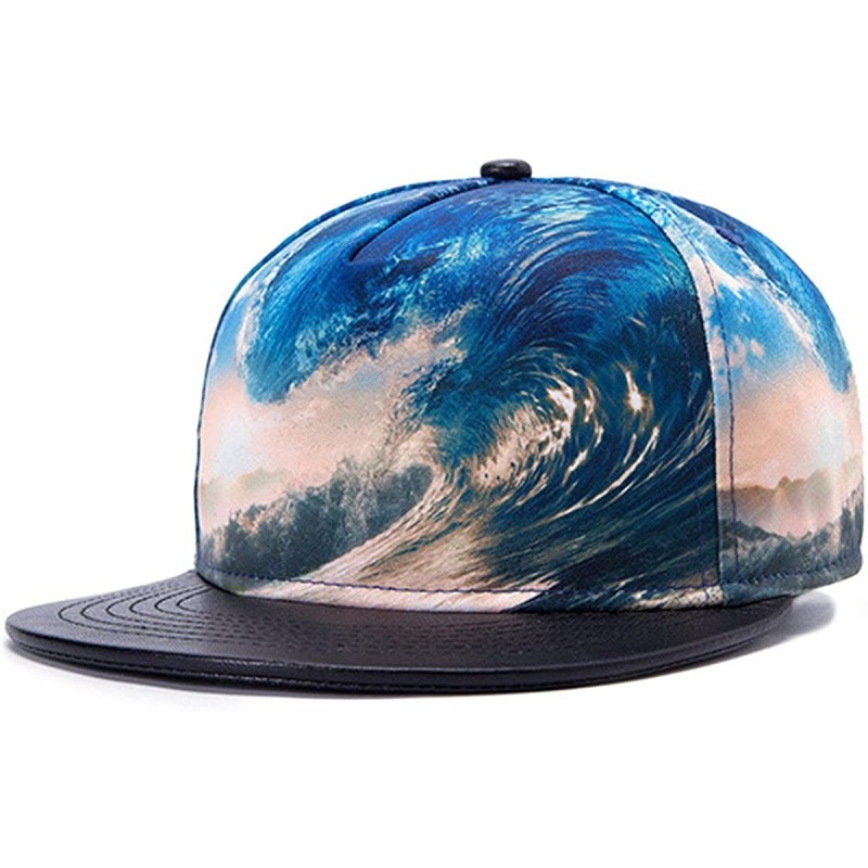 Baseball Caps 3D Galaxy Animal Starry Print Flatbill Visor Snapback Baseball Hat Neon Sign - H10-h10 - C6128TRYCKB $9.65