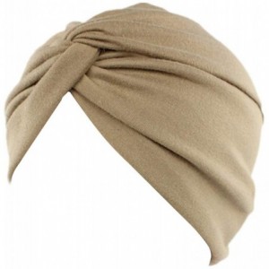 Skullies & Beanies Chemo Sleep Turban Headwear Scarf Beanie Cap Hat for Cancer Patient Hair Loss - Khaki - CG187TAMSOI $10.25