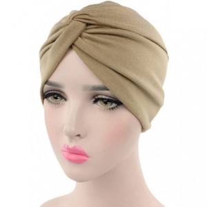 Skullies & Beanies Chemo Sleep Turban Headwear Scarf Beanie Cap Hat for Cancer Patient Hair Loss - Khaki - CG187TAMSOI $10.25