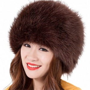 Skullies & Beanies Women's Warmth Furry Russian Winter Beanie Hat - Coffee - CZ12OBW7F52 $47.10