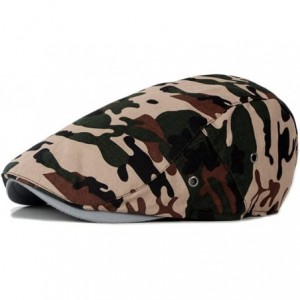 Newsboy Caps Newsboy Cap Military Camouflage Flat Cap Duckbill Hat Ivy Irish Gatsby Caps - Camo Green - CZ18COLD62T $38.43