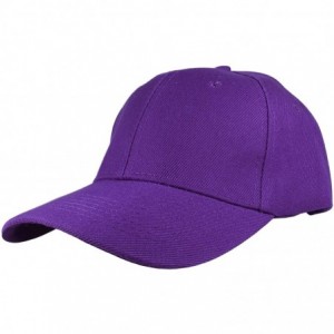 Baseball Caps Plain Baseball Cap Adjustable Back Strap 3 PC - Purple - CT18C5N4IOQ $10.07