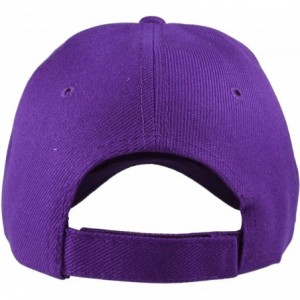 Baseball Caps Plain Baseball Cap Adjustable Back Strap 3 PC - Purple - CT18C5N4IOQ $10.07