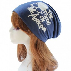 Berets Unisex Winter Wrinkle Knitted Crochet Baggy Hat Beanie Cap Beret - Blue-2 - C5126P63JEN $13.68