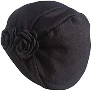 Skullies & Beanies Chemo Turban Headwear Flower Beanie Scarf Cap Head Wrap Hair Loss Hat for Cancer Patient - Black+gray+beig...