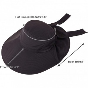 Sun Hats Womens Foldable Flap UPF 50+ UV Protective Bucket Sun Hat w/Neck Cord - Women_black - CF18CTYZRDN $20.03