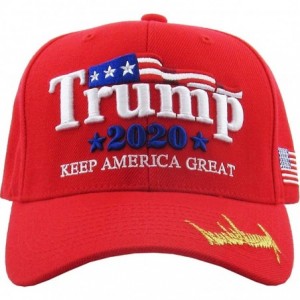 Baseball Caps Make America Great Again Our President Donald Trump Slogan with USA Flag Cap Adjustable Baseball Hat Red - CD18...