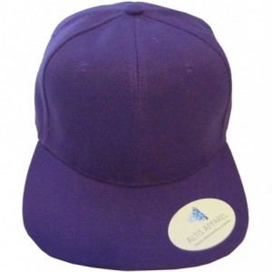 Baseball Caps Premium Plain Solid Flat Bill Snapback Hat - Adult Sized Baseball Cap - Purple - C911KV7QYW7 $10.85