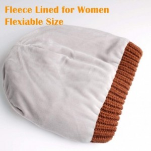 Skullies & Beanies Winter Slouchy Beanie Hats Women Fleece Lined Warm Ski Knitted Pom Pom Hat - Dull Orange - C918UWORC2Q $18.75