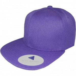 Baseball Caps Premium Plain Solid Flat Bill Snapback Hat - Adult Sized Baseball Cap - Purple - C911KV7QYW7 $10.85