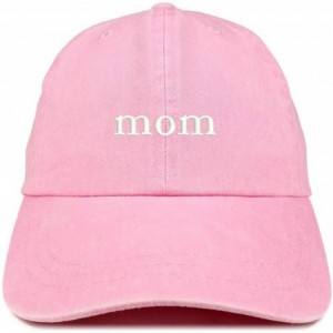 Baseball Caps Mom and Dad Pigment Dyed Couple 2 Pc Cap Set - Pink Black - C718I704WTR $28.88