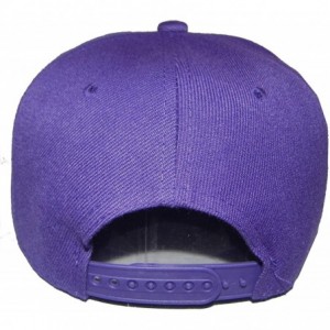 Baseball Caps Premium Plain Solid Flat Bill Snapback Hat - Adult Sized Baseball Cap - Purple - C911KV7QYW7 $10.85