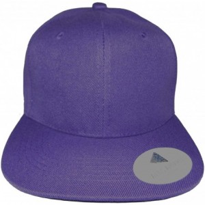 Baseball Caps Premium Plain Solid Flat Bill Snapback Hat - Adult Sized Baseball Cap - Purple - C911KV7QYW7 $10.85