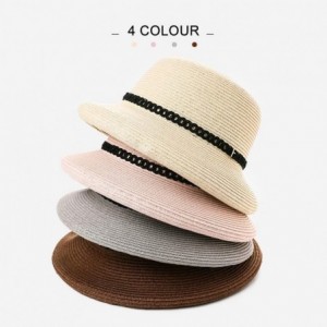 Sun Hats Womens Floppy Summer Sun Beach Straw Hat UPF50 Foldable Wide Brim 55-60cm - 00010_beige - C318RUHO0HH $27.32