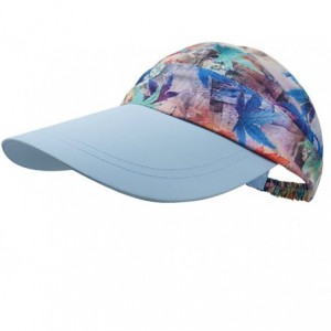 Baseball Caps Women's Visor Big Brim Quick Dry Open Top Hat UPF 50+ - Light Blue - CZ18G274Z23 $20.04
