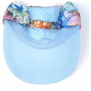 Baseball Caps Women's Visor Big Brim Quick Dry Open Top Hat UPF 50+ - Light Blue - CZ18G274Z23 $9.42