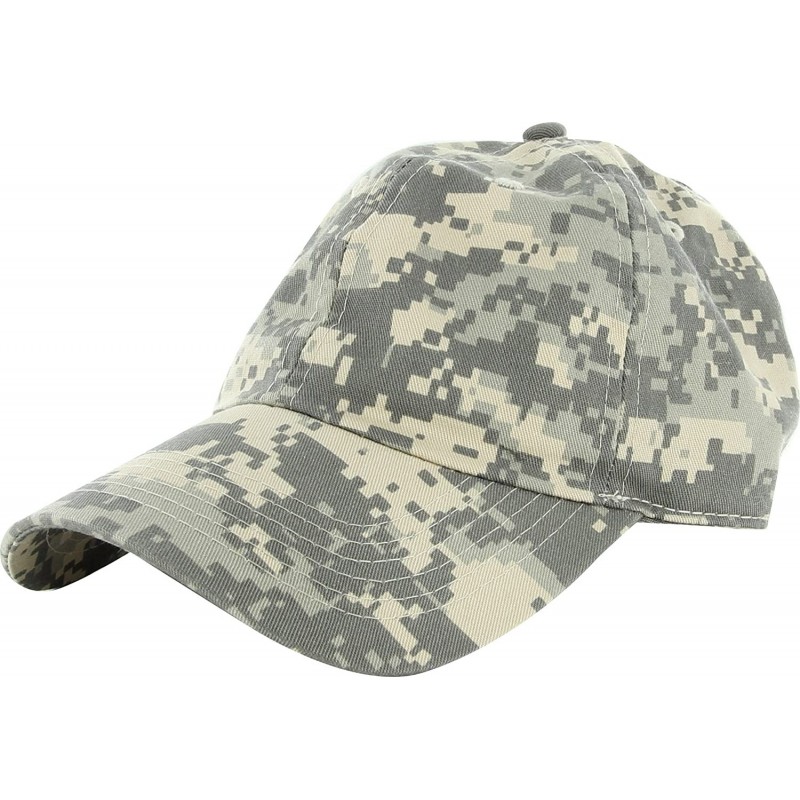 Baseball Caps Plain 100% Cotton Adjustable Baseball Cap - Grey Digital Camo - C011SEDFH2N $11.27