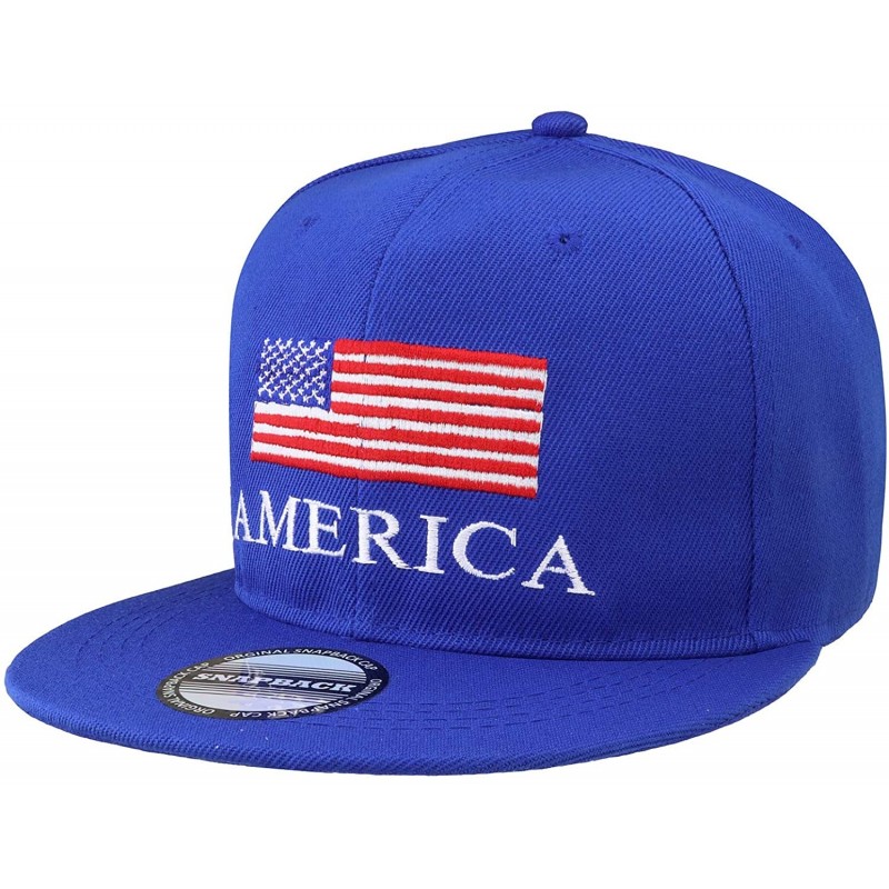 Baseball Caps USA American Flag Printed Baseball Cap Snapback Adjustable Size - America & Flag-royal - CY18HR4CT6K $7.92