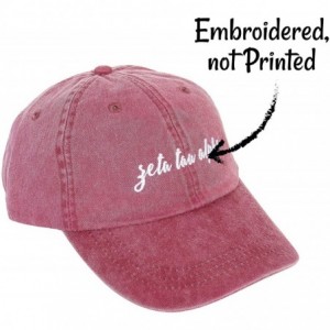 Baseball Caps Zeta Tau Alpha (N) Sorority Baseball Hat Cap Cursive Name Font ZTA - Burgundy - C718SDUYRS2 $25.67