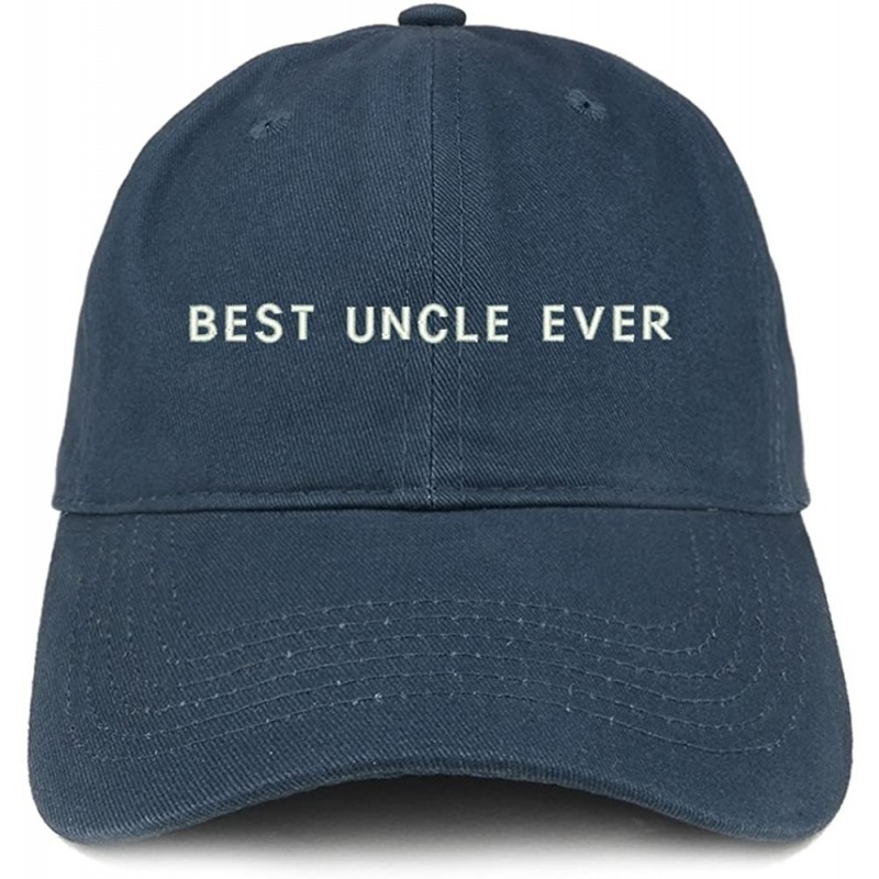 Baseball Caps Best Uncle Ever Embroidered Soft Cotton Dad Hat - Navy - CP18EYIOWSN $20.96