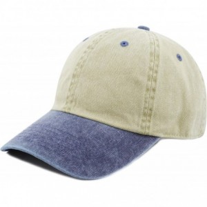 Baseball Caps 100% Cotton Pigment Dyed Low Profile Dad Hat Six Panel Cap - 4. Khaki Navy - C612FOXYRN5 $9.15