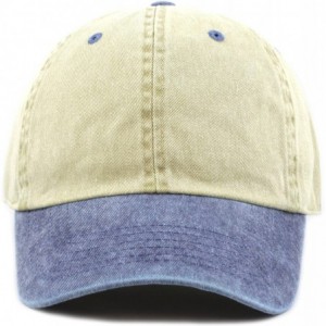 Baseball Caps 100% Cotton Pigment Dyed Low Profile Dad Hat Six Panel Cap - 4. Khaki Navy - C612FOXYRN5 $9.15