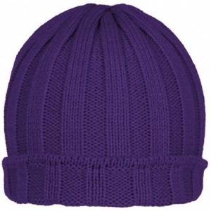 Skullies & Beanies Winter Ribbed Pocket Beanies - Purple - CI11PD1PY27 $9.29