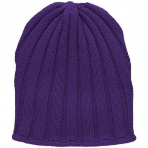 Skullies & Beanies Winter Ribbed Pocket Beanies - Purple - CI11PD1PY27 $9.29