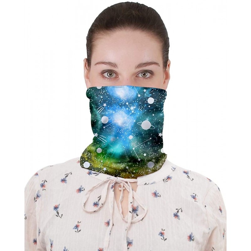 Headbands Womens Starry Night Sky Moon Stars Space Constellations Planets Mrs Frizzle Face Mask Bandanas Headbands - CE198S0K...