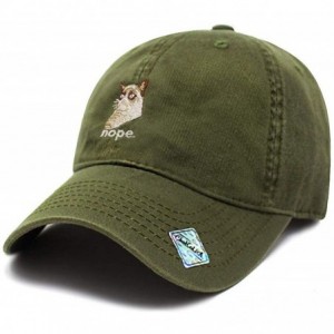 Baseball Caps Grumpy Cat Design Dad Hat l - Army Green - C0180R88YIZ $16.11