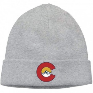 Skullies & Beanies Beanie Hat Knit Hats Colorado Flag Mountain Winter Soft Men's Daily - CU18HTQ9K5W $29.87