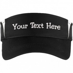 Visors Custom Visor Hat Embroider Your Own Text Customized Adjustable Fit Men Women Visor Cap - Blackwhite - C318ZM0X5YQ $49.70