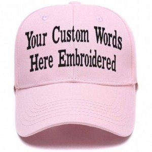 Baseball Caps Custom Embroidered Baseball Hat Personalized Adjustable Cowboy Cap Add Your Text - Pink1 - CL18H4C5SYI $13.30