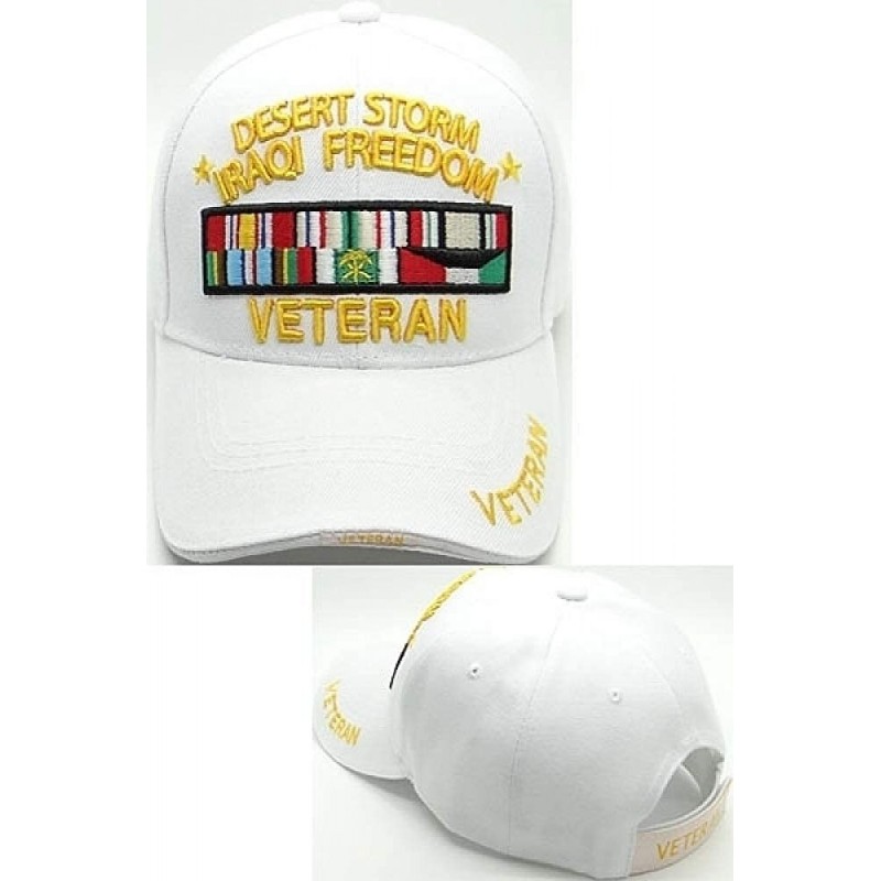 Baseball Caps Desert Storm Iraqi Freedom Veteran Sandwich Bill Mens Cap - White - CP1998YK290 $21.98