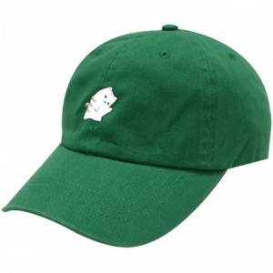 Baseball Caps Cute Cat Cotton Baseball Dad Cap - Kelly Green - CQ183OE0E4I $12.59