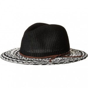 Fedoras Women's 3.25 Brim Knit Fedora with Faux Suede Trim - Black - CI17YZGSW29 $20.96