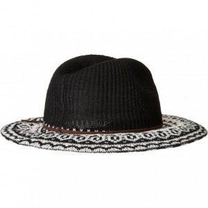 Fedoras Women's 3.25 Brim Knit Fedora with Faux Suede Trim - Black - CI17YZGSW29 $20.96