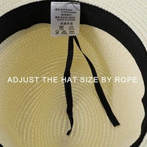 Sun Hats Womens UPF50 Foldable Summer Straw Hat Wide Brim Fedora Sun Beach hat - Style B-khaki - CW189W56U9Z $27.60