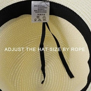 Sun Hats Womens UPF50 Foldable Summer Straw Hat Wide Brim Fedora Sun Beach hat - Style B-khaki - CW189W56U9Z $13.80