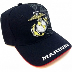 Baseball Caps US Marines USMC United States Marine Corps Baseball Hat Cap - Black & Red - CN11JUBJCSD $17.01