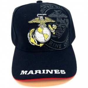 Baseball Caps US Marines USMC United States Marine Corps Baseball Hat Cap - Black & Red - CN11JUBJCSD $17.01